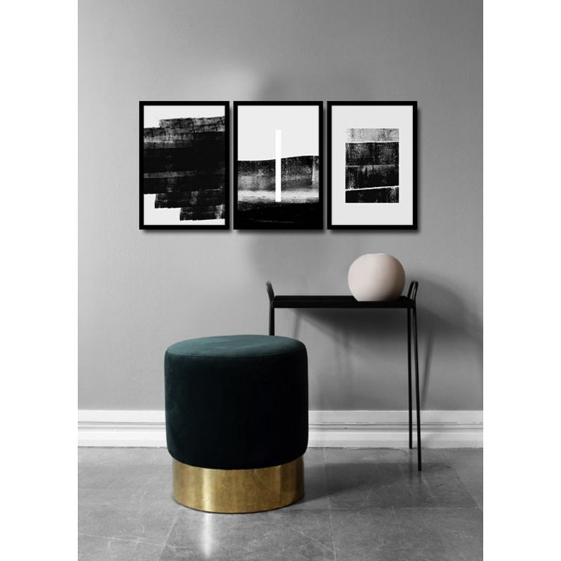 Ensemble de 3 panneaux décoratifs en bois aggloméré élégants, 44,1 po x 20,1 po | 100% panneau de fibres à densité moyenne (épaisseur: 0,1 pouce) avec cadre 100% PVC (épaisseur: 0,9 pouce) | Parfait pour le salon, la chambre à coucher ou le bureau