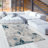 Rug Branch Amara 9' x 13' (9'2" x 12'6") Blue/Cream Abstract Indoor Area Rug, Contemporary, Medium Pile, Stain-Resistant Carpet - Living Room, Bedroom, Dining Room, and Kitchen-1552255816