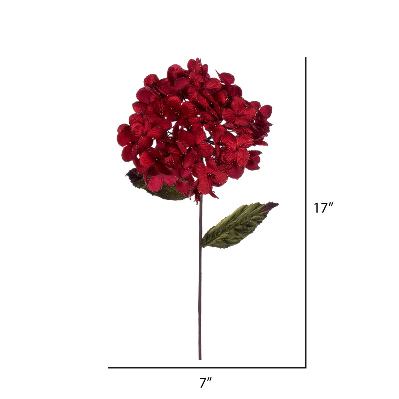 Vickerman 17" Hydrangea Spray, Red