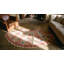 Oval 1920s Hand Knotted Pile Wool Coral / Salmon Pink Antique Rug