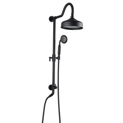 8" Rainfall Shower And Handheld In Matte Black For Relaxing Experience Head With Durability