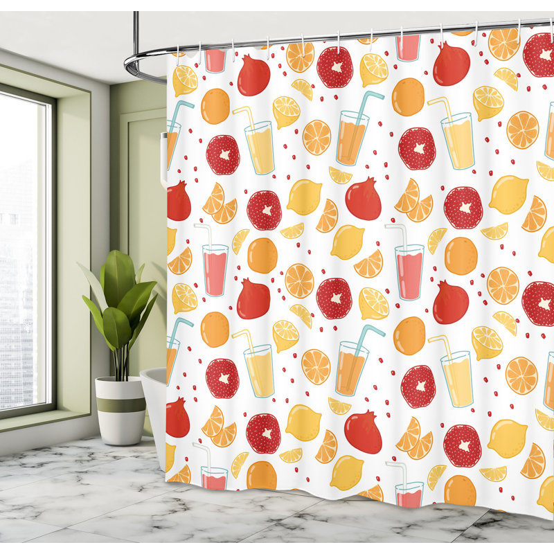 Shower Curtain with Hooks Included, 69" H x 105" W