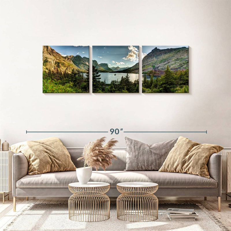 Impression d'art sur toile Montana, Montana, H 24 po x l 74 po x P 1,25 po