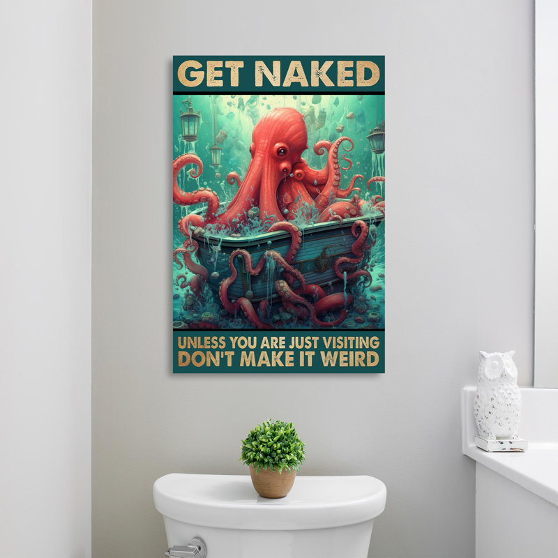 «Octopus Get NUE - 1 pièce, impression rectangulaire», H 36 po x l 24 po x P 1,25 po