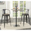 Ensemble de tabourets de bar en orme foncé et noir mat, durable et élégant pour les espaces de style industriel