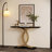 Space-Saving Luxury Console Table with Artistic Metal Frame