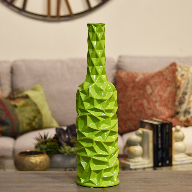 Gore Ceramic Table Vase, 19.5" H x 5.25" W x 5.25" D, White