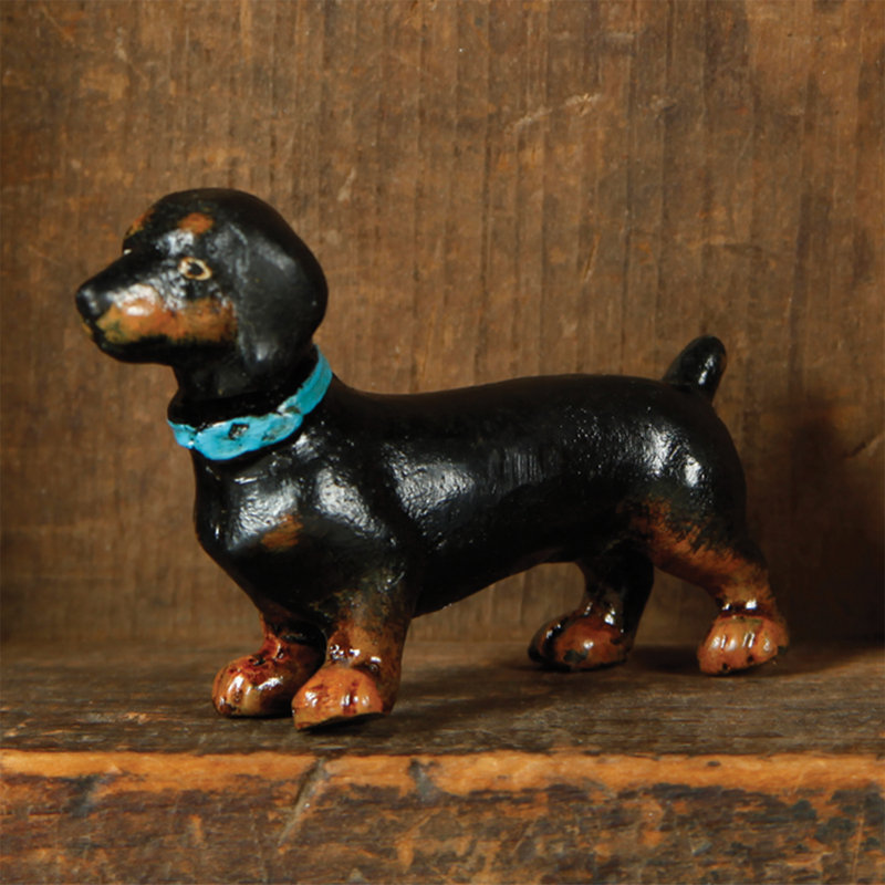 Figurine de chien teckel en fonte Beavercreek