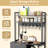 Kitchen Bakers Rack with Power Outlets, Microwave Oven Organizer with Tilt Out Trash Can Cabinet Storage Shelf 6 Tiers-823726171