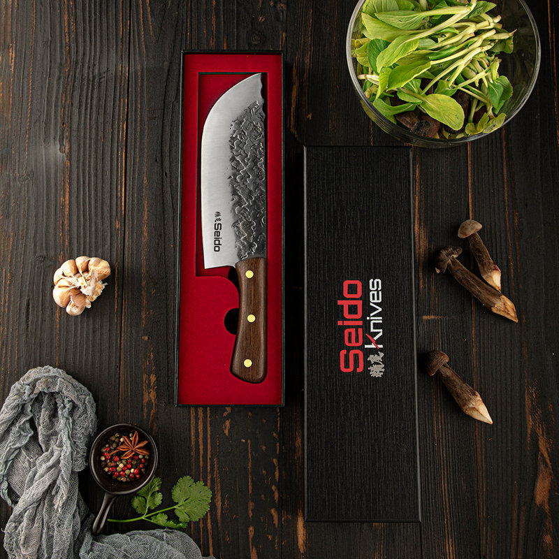 Couteau de boucher Seido Knives Nikuya 5Cr15mov - Acier inoxydable à haute teneur en carbone