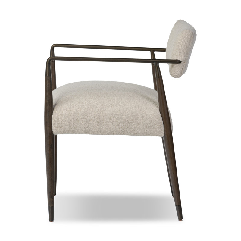 Waldon Dining Armchair-Thames Coal, Charter Oatmeal, Sierra Brown/Aged Bronze