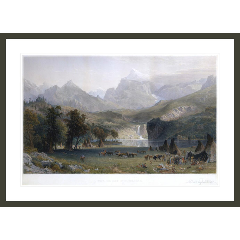 «The Rocky Mountains Lander's Peak» par Albert Bierstadt, impression giclée encadrée, H 30,08 po x l 41,5 po