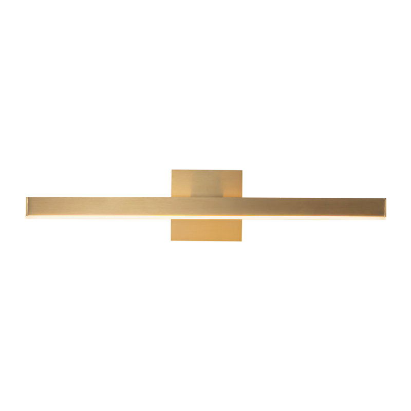 1 - Light Dimmable LED Bath Bar, Brushed Gold, Yes