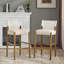 Modern Solid Wood Bar Stool with Polyester Cushion, Set of 2