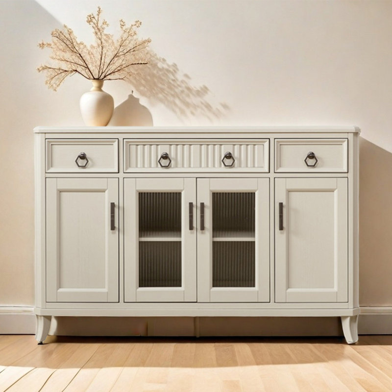 Casier simple avancé en bois massif, Brun / blanc