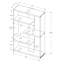 Bibliothèque, bibliothèque, étagère, 5 niveaux, H 60 po, stratifié blanc brillant, verre trempé transparent