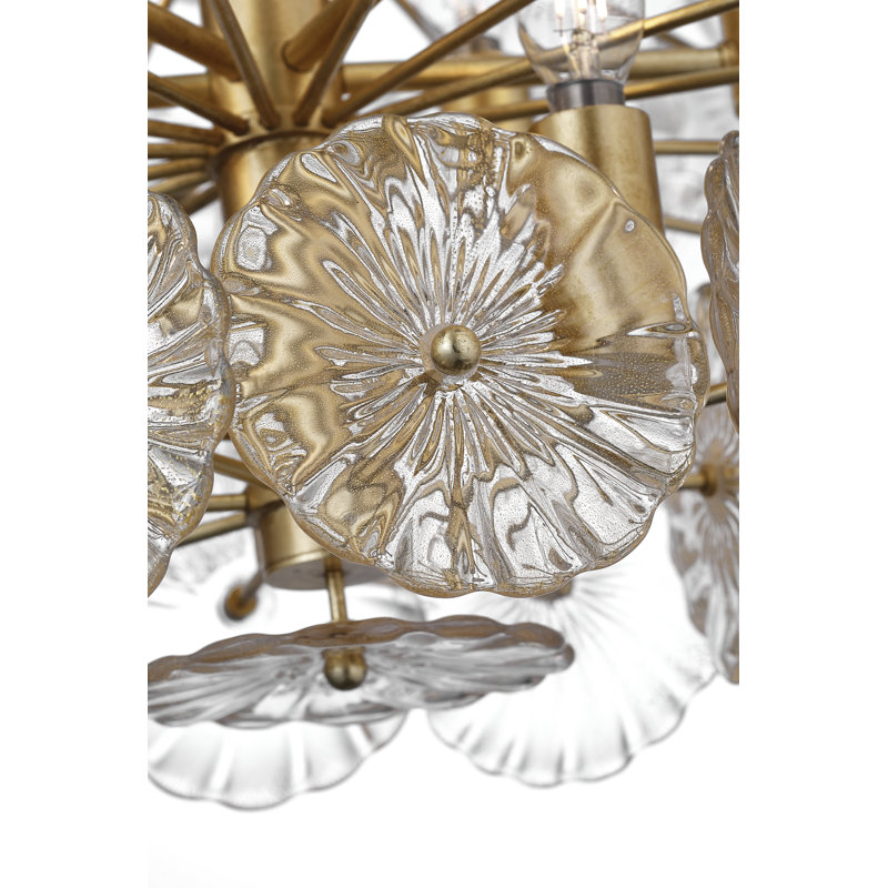 Julie Neill Gianna 24" Chandelie, Gold, Hand-Rubbed Antique Brass
