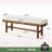 55" Upholstered Wood Bed Bench with Solid  Cushion, White & Brown Bedroom Bench for Bedroom