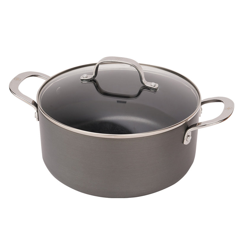 Non-Stick Stainless Steel Stock Pot with Lids, 5 qt