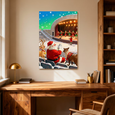 Noël, père Noël, renne, regarder des chiens