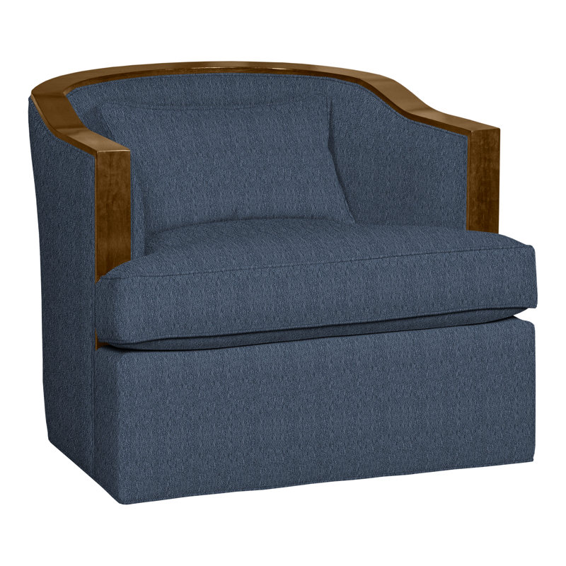 Burlingame Fabric Swivel Barrel Chair, Navada Blue, Wrenn