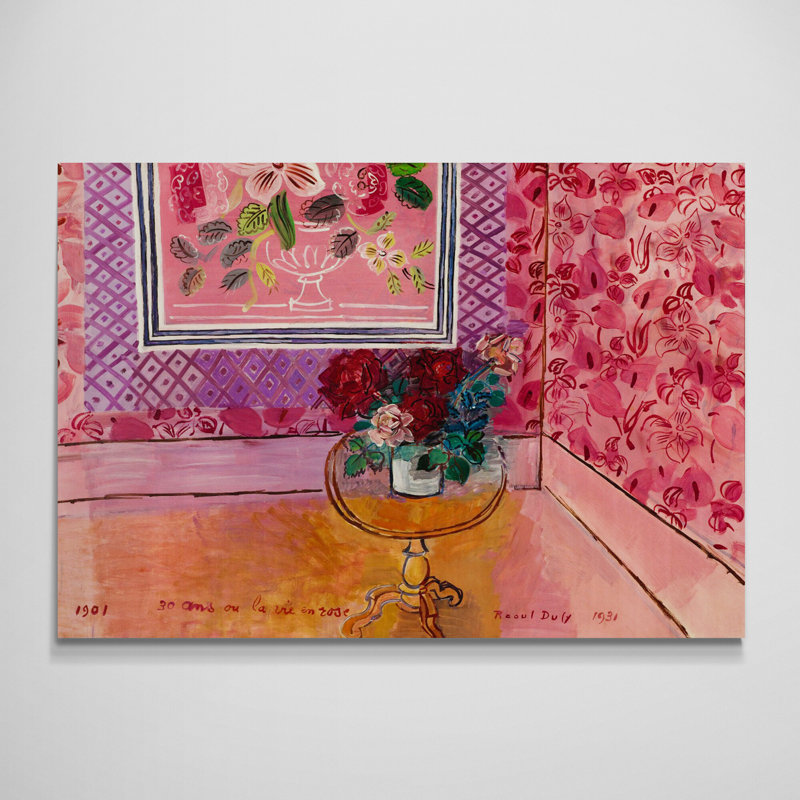 Thirty Years Or La Vie En Rose by Raoul Dufy - Wrapped Canvas Art Prints, 21 cm H x 31 cm W