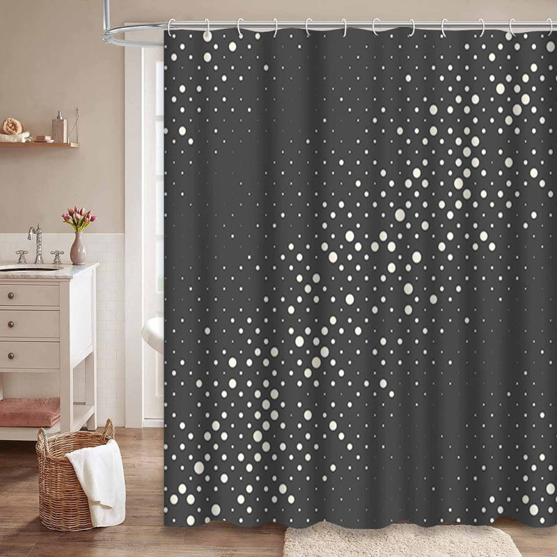 Rideau de douche blanc à rayures diagonales sans couture avec 12 crochets, L 72 po x l 72 po