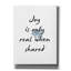 «Joy» par Design Fabrikken, art textuel sur toile tendue