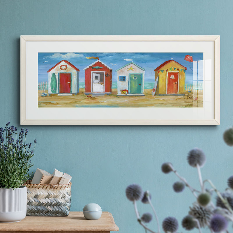 " Bright Beach Huts " Painting Print