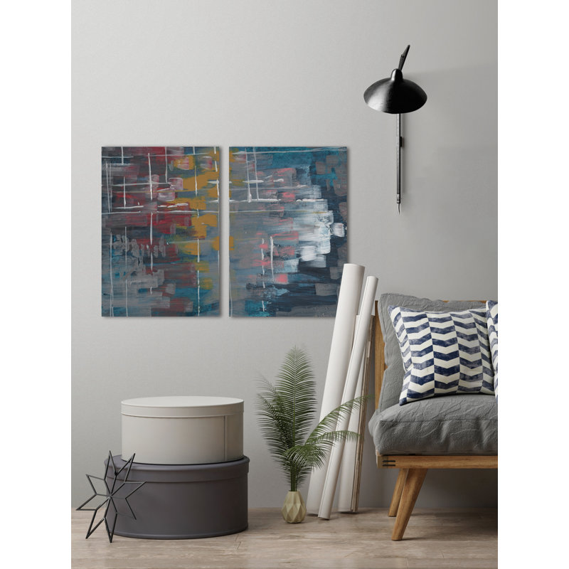 « multicolor strokes » par parvez taj,-ensemble d’images à plusieurs pièces, H 60 po x l 40 po x P 1,5 po