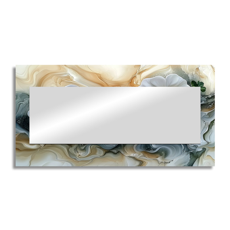 Spring Abstract Symphony Of Geraniums - Floral Mirror Wall Art - Printed On Metal, 28" x 55"