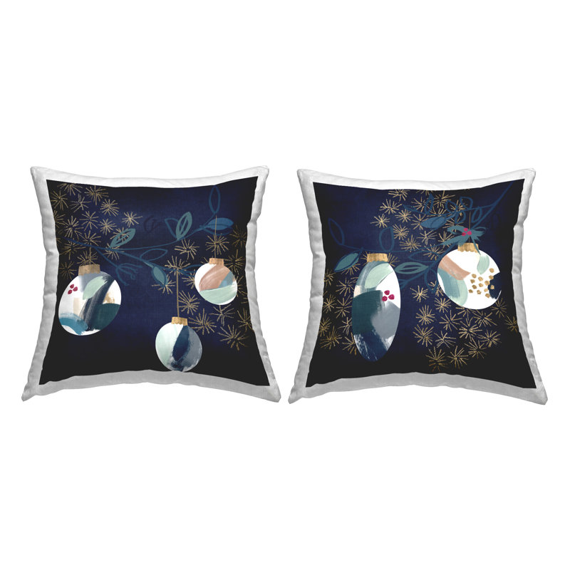 Ensemble de 2 coussins décoratifs abstraits sur un arbre, par Victoria Barnes
