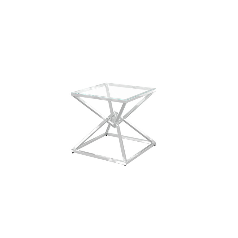 Ause Glass Top Frame End Table