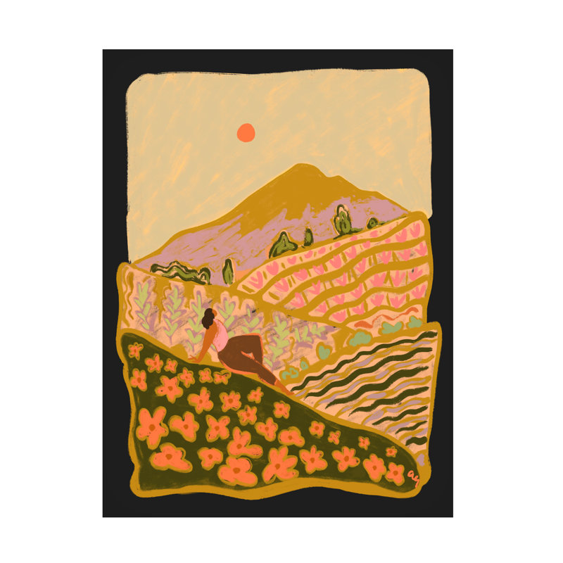 Champ de fleurs sur toile par Arty Guava, H 19 po x l 14 po x P 2 po