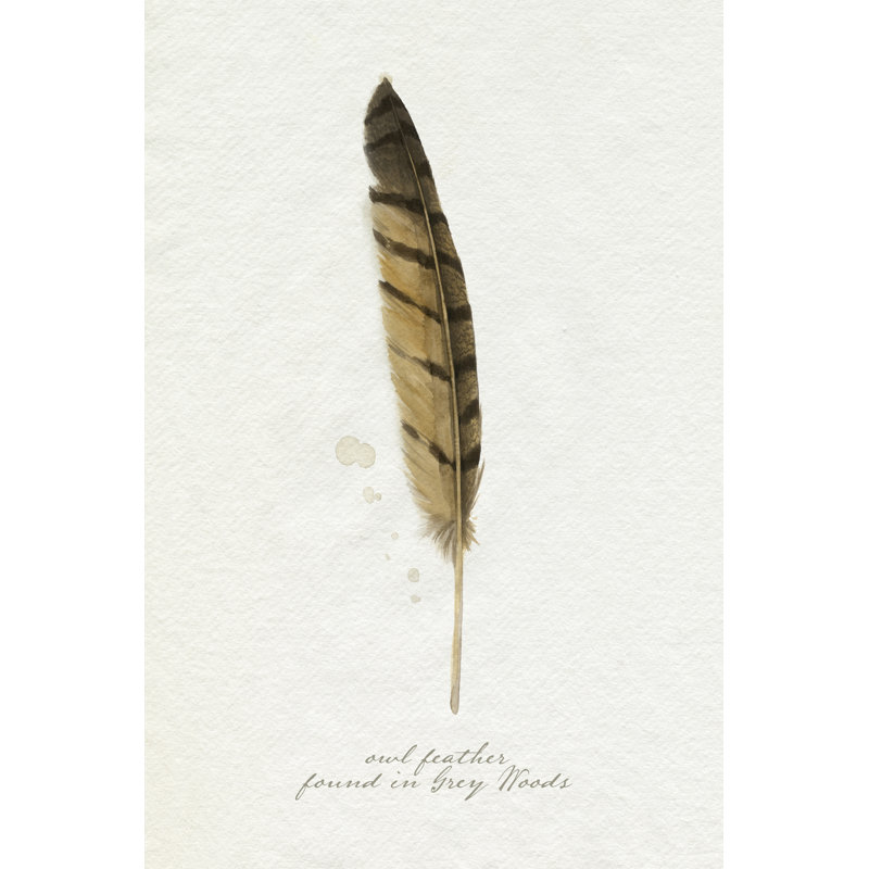 Found Feather III - Painting, 91 cm H x 61 cm W, Black Floater Framed