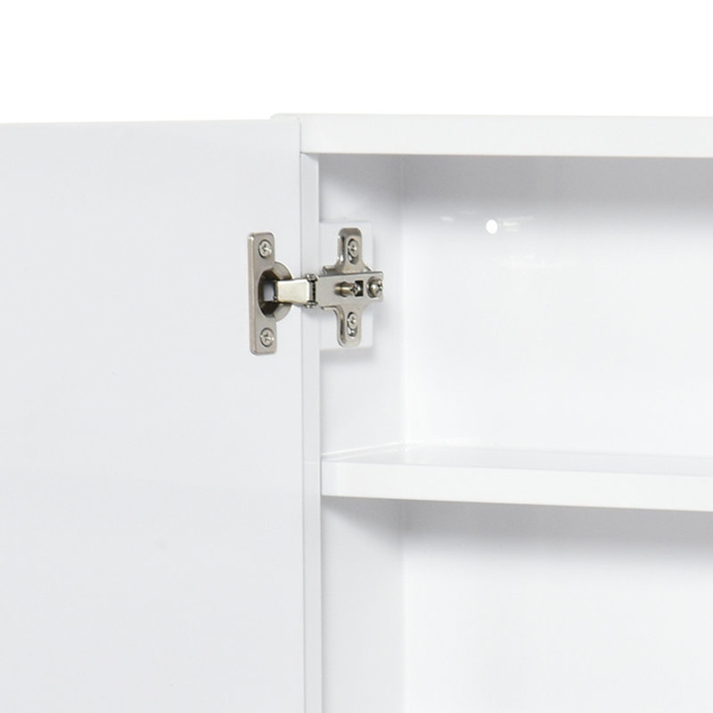 Armoire de toilette 24 po x 22 po, cadre en acier avec portes doubles pour rouge à lèvres, blanc délavé pour le corps,