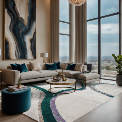 Machine Washable Gray Area Rug