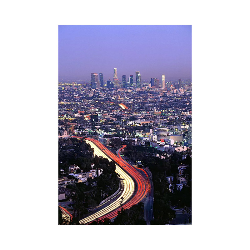 Hollywood Freeway Los Angeles CA - Wrapped Canvas Print, 20.32 cm H x 30.48 cm W