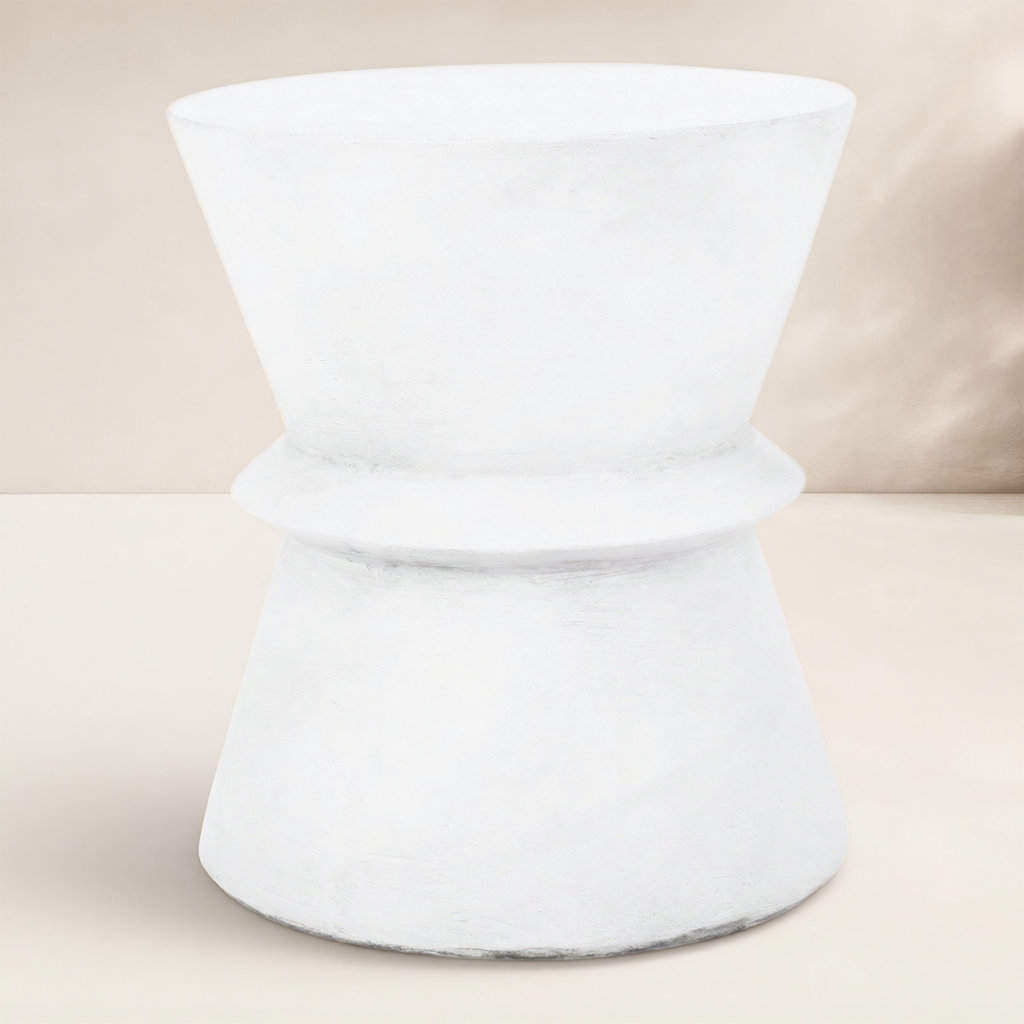 Jacqueline 16" Patio Side Table, White