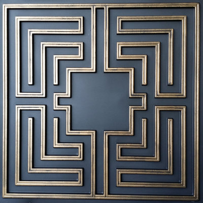 23.75'' L x 23.75'' W Matte PVC Drop-In Ceiling Tile In Black/Gold