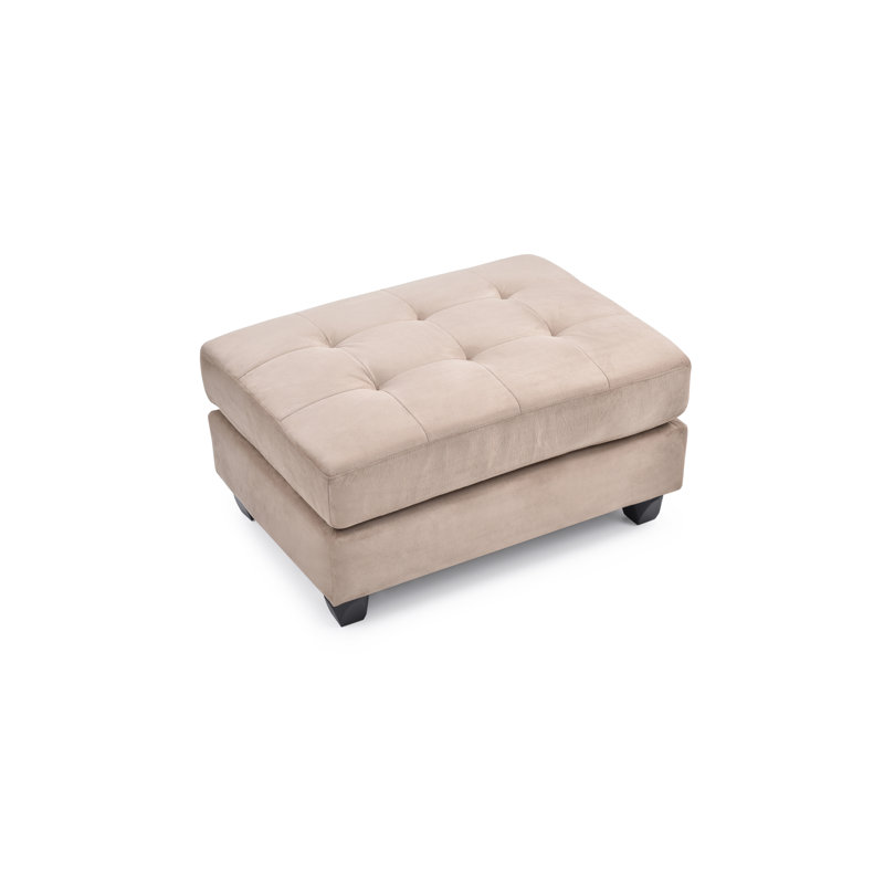 Liskeard Bella Tufted Rectangle Standard Ottoman, Saddle Microsuede