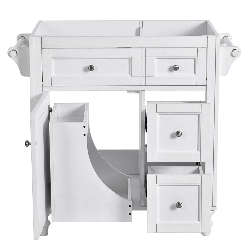 Meuble-lavabo de salle de bain 30 po sans lavabo supérieur, armoire de rangement moderne avec 2 tiroirs et un tiroir basculant