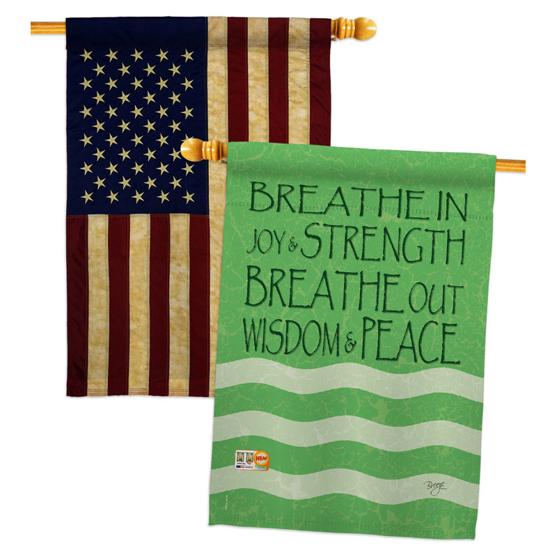 Drapeau de maison en polyester 40 po x 28 po Welcome Breathe