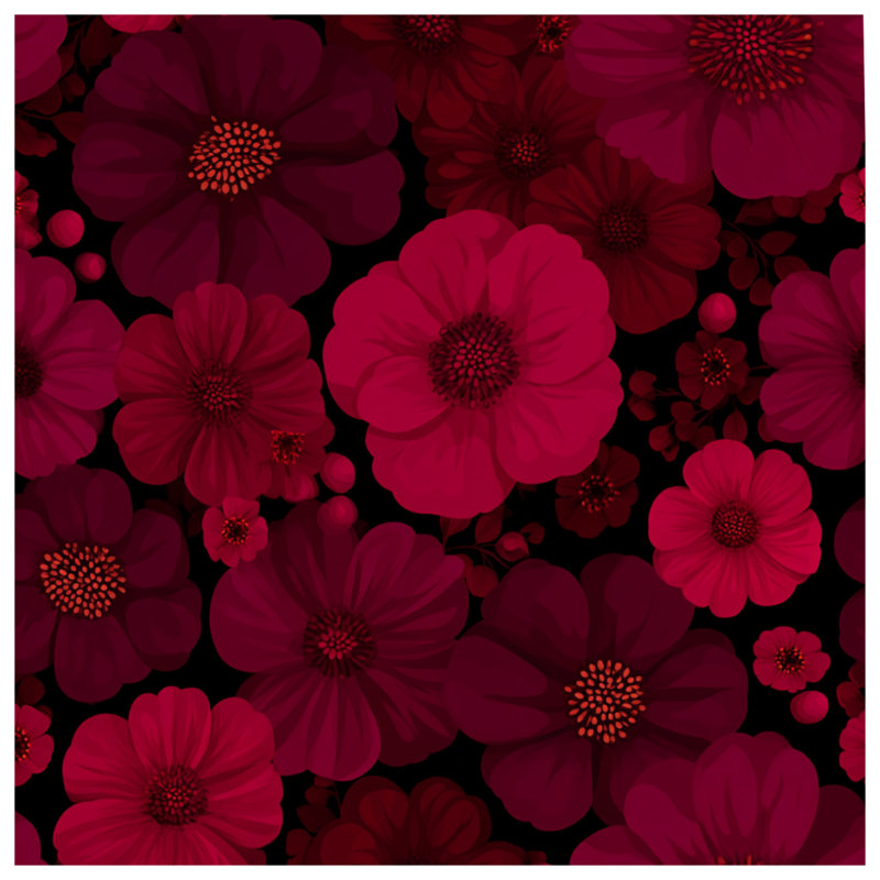 Fleurs, édredon floral, bohème bohémien, Twin Extra Long Comforter, Motif floral noir / rouge