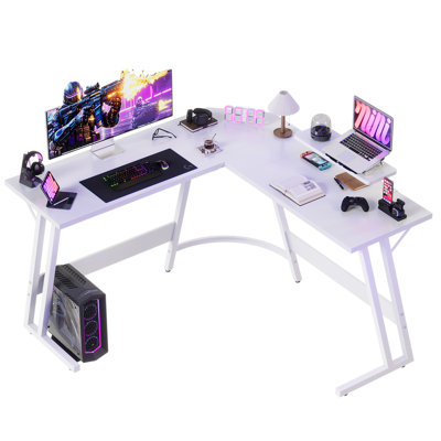Vanesa 120cm L-Shape Computer Desk Metal Base Corner Gaming Desk Large PC Writing Table
