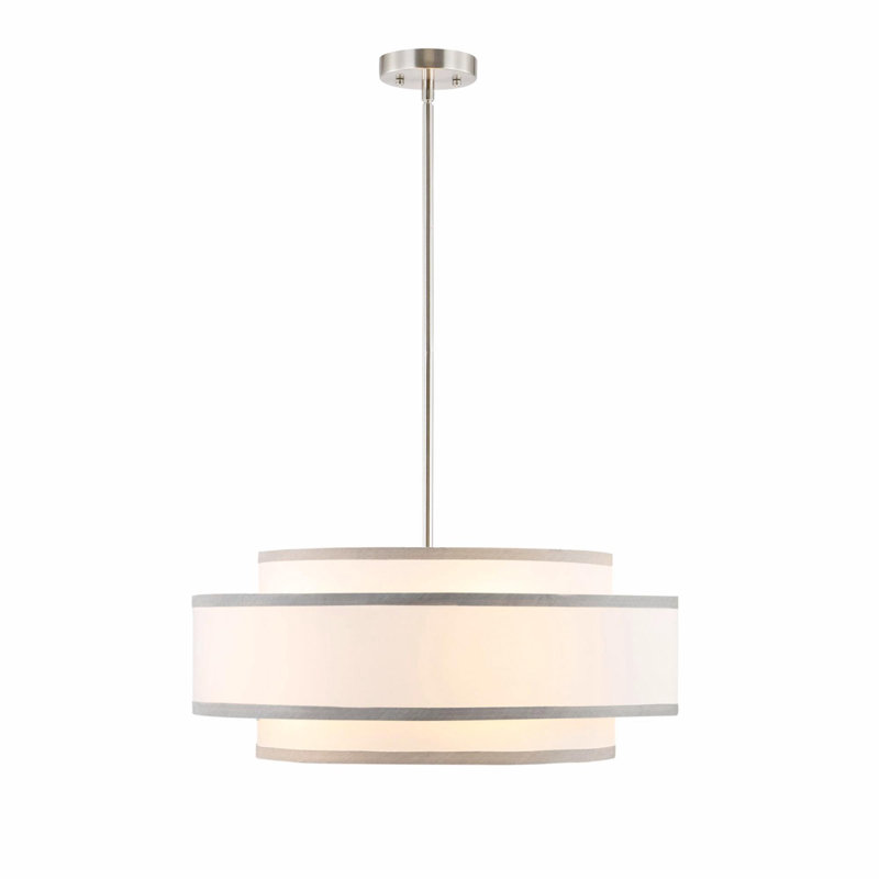 Aasim 18" Modern 4-Light Tiered Drum Chandelier, Nickel