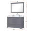 Meuble-lavabo gris foncé de 48 po avec plateau en marbre, robinet, miroir de 46 po, motif de rayures et de taches