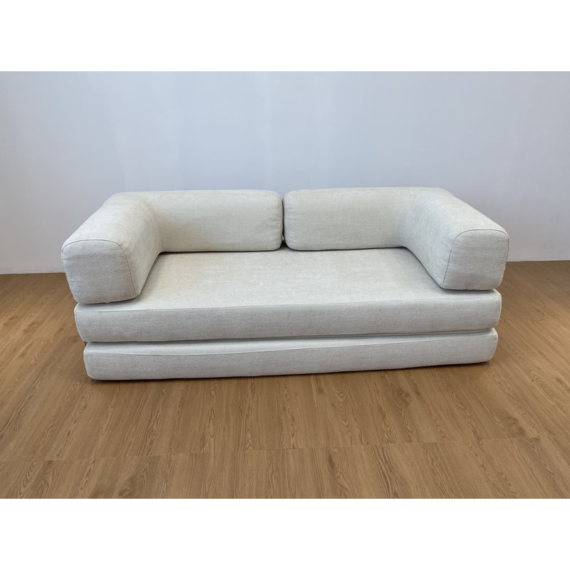 Canapé convertible 79 po avec lit de jour et fonction moelleuse pour espaces de vie flexibles Switch, Blanc chaud