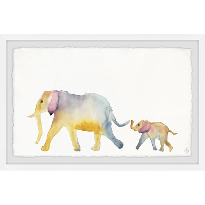 Jorden Mom and Baby Elephant 1 Piece Wall Art