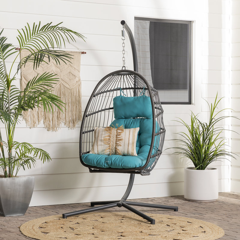 Porch Swing, Grey / Teal, Black